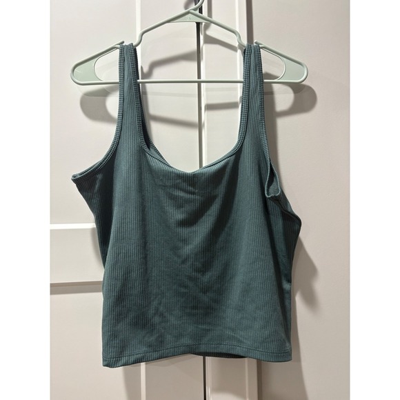 Hollister Ribbed Tank Top XL Long Green Casual Sleeveless Basic - Picture 4 of 4
